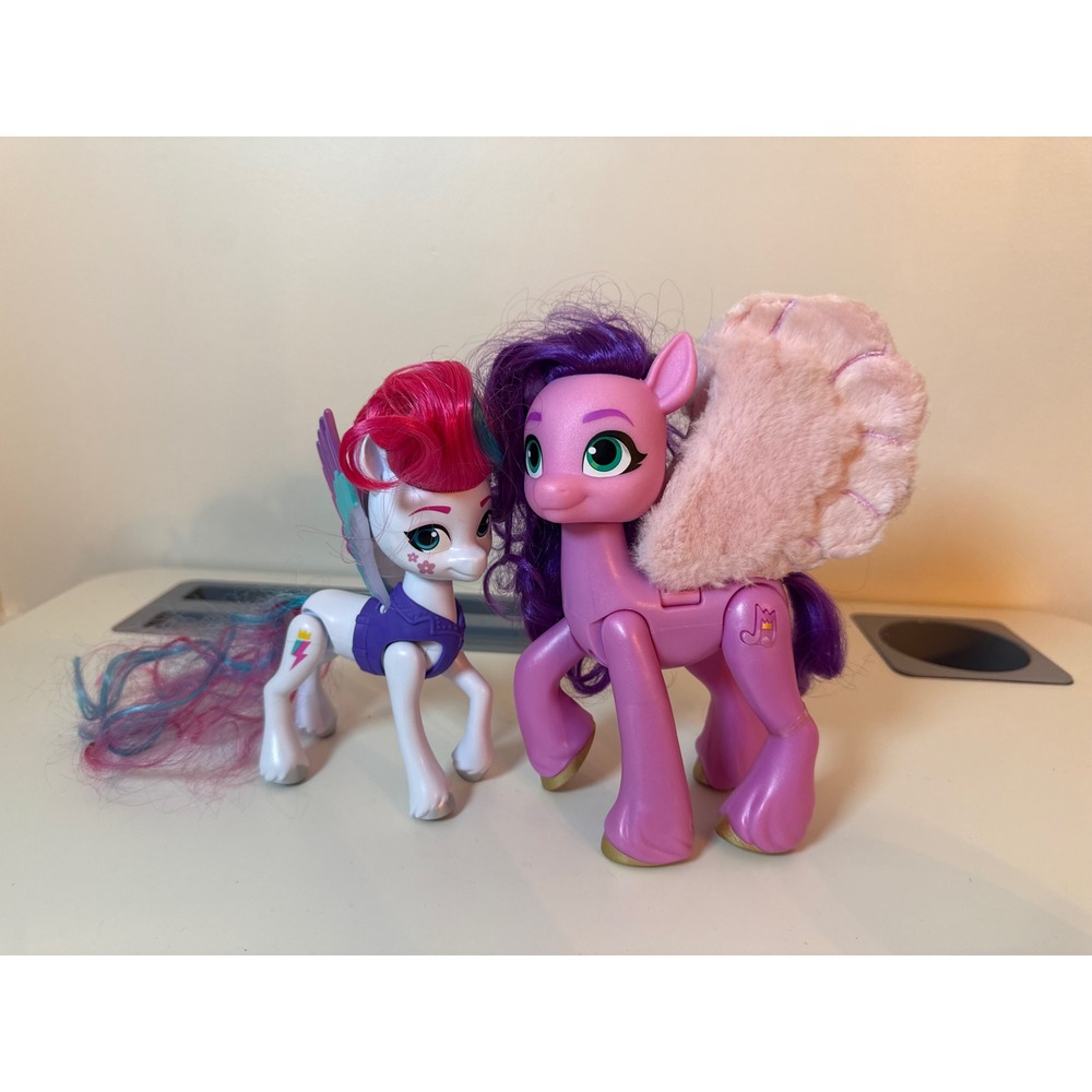 Hasbro My Little Pony G5 Pipp Petals & Zipp Storm Figures Pink White 6in 8in